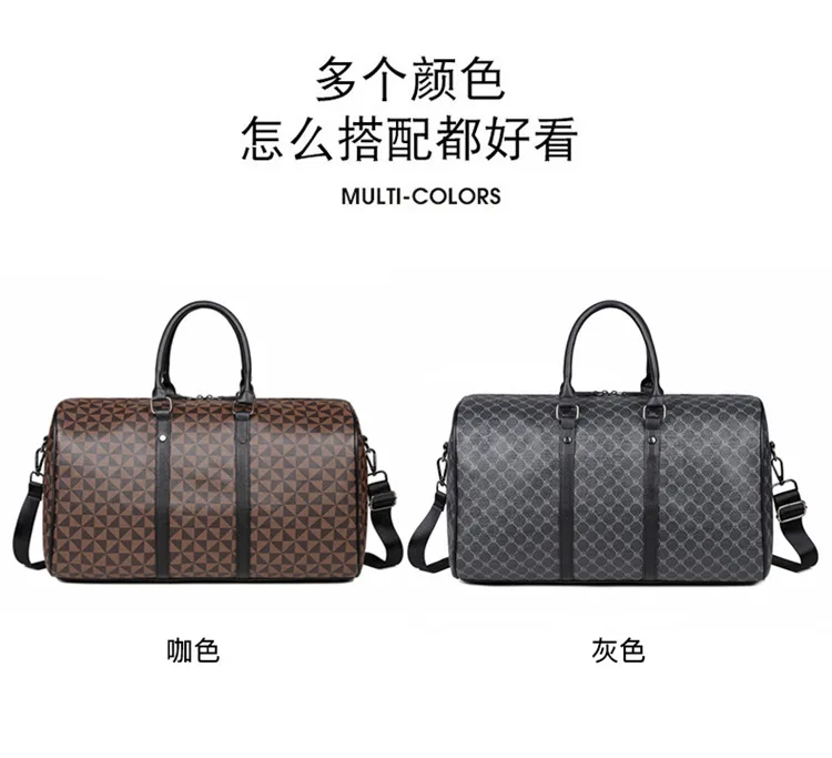 Große Herren-Tragetaschen, modische Handtaschen mit Karomuster und Henkeln, Herren-Umhängetaschen, wasserdichte Reisetaschen, Herren-Gepäcktaschen. – Detail 5