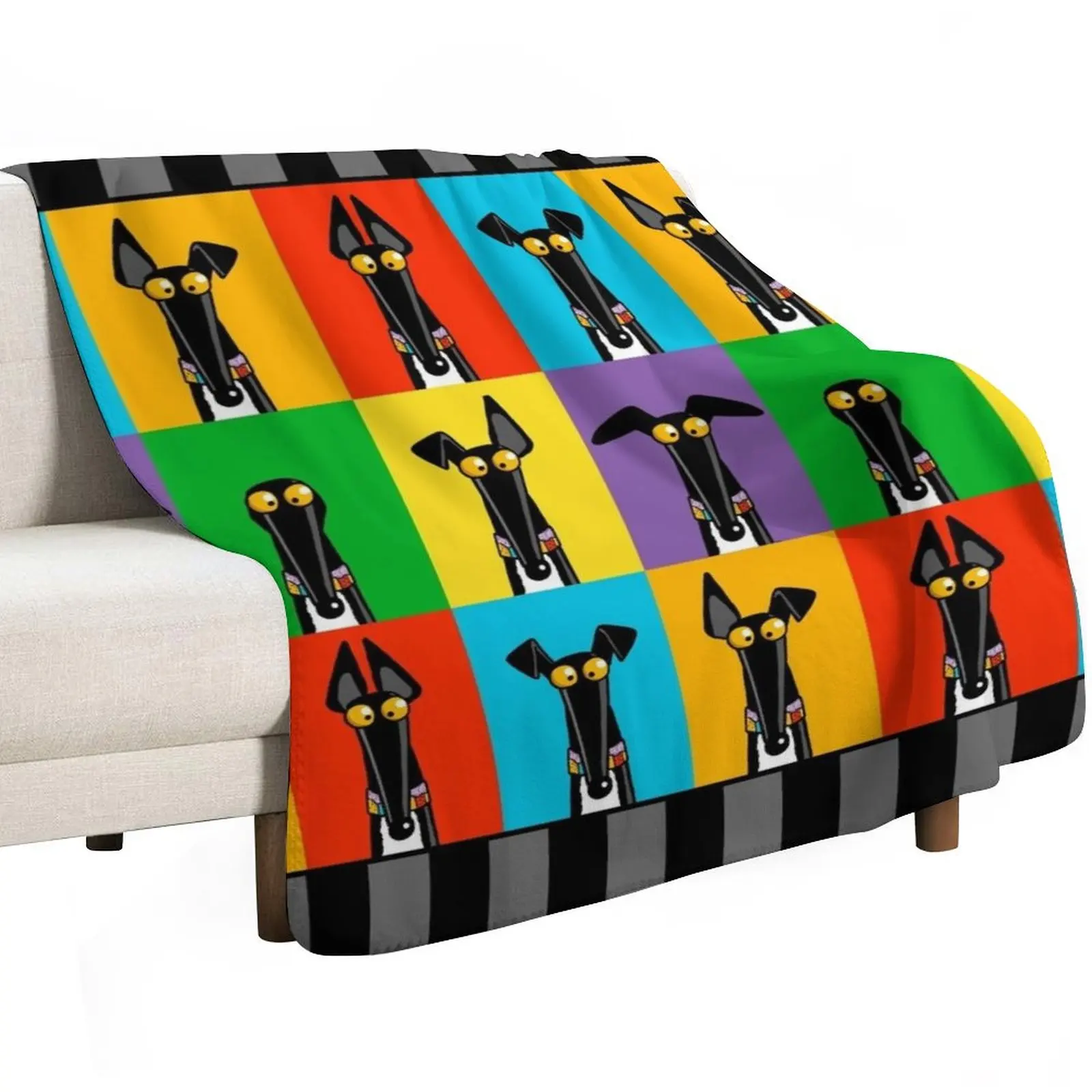Greyhound Semaphore with border Throw Blanket Bed Sofa Throw Single anime decorative Stuffeds Blankets