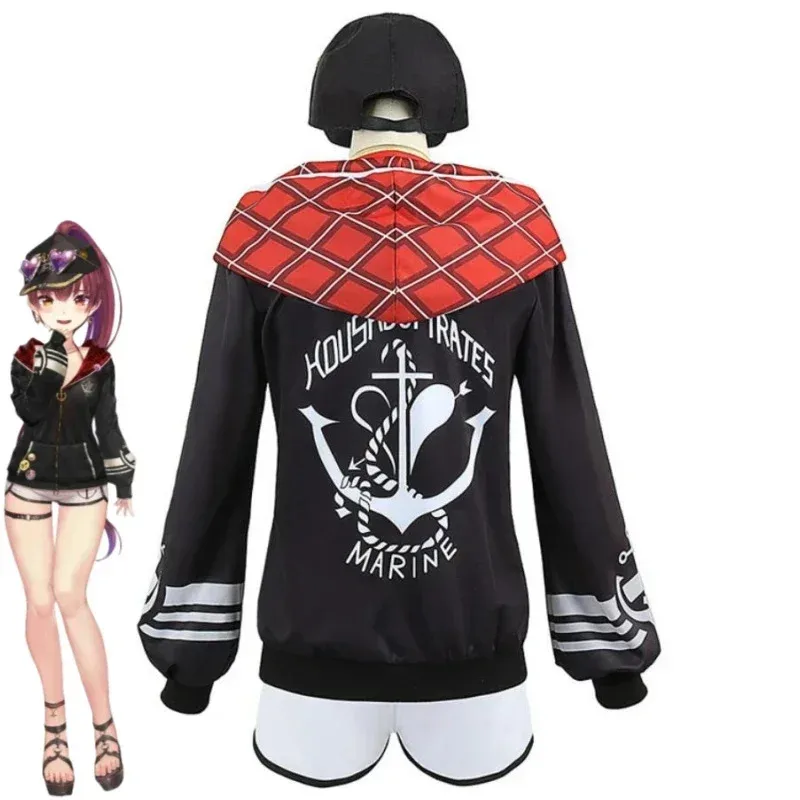 

CyYouTuber VTuber Hololive Fantasy Houshou Marine BBA Косплей Костюм Парик Аниме Сексуальная Женщина Униформа Купальник Хэллоуин Костюм