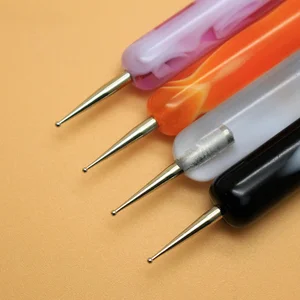 Kolinsky French brush for nail art, double end, dot pen, acrylic design, rhinestones, gel painting, manicure tool for beginners 12 Main sales brush Kolinsky - №11