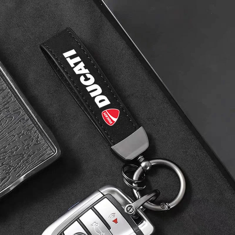 Llavero de aleación de zinc con estilo de motocicleta, llavero de cuero de ante para Ducati Multistrada 950 1100 1260 1200 S Sport Grand Tour