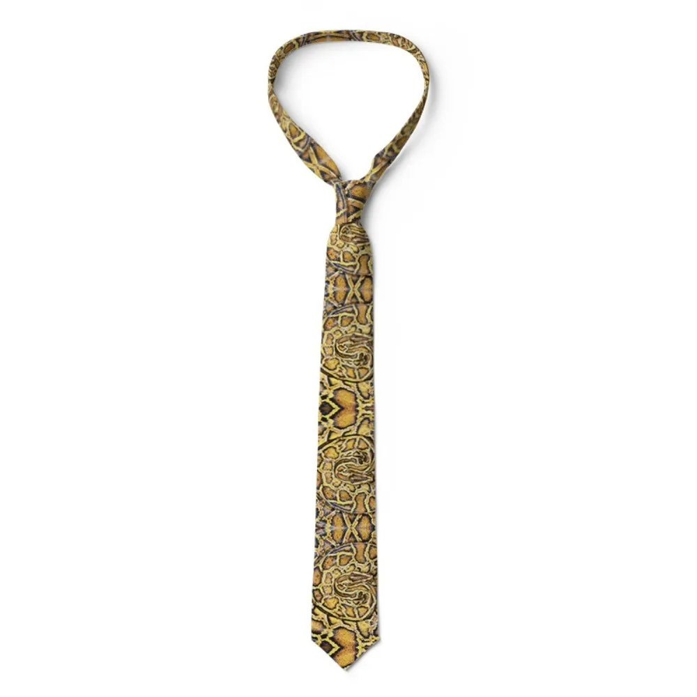 

Fashion 8cm Leopard Print Tie Narrow Soft Snakeskin Print Tie Hand Tied Adjustable Men Necktie Shirt