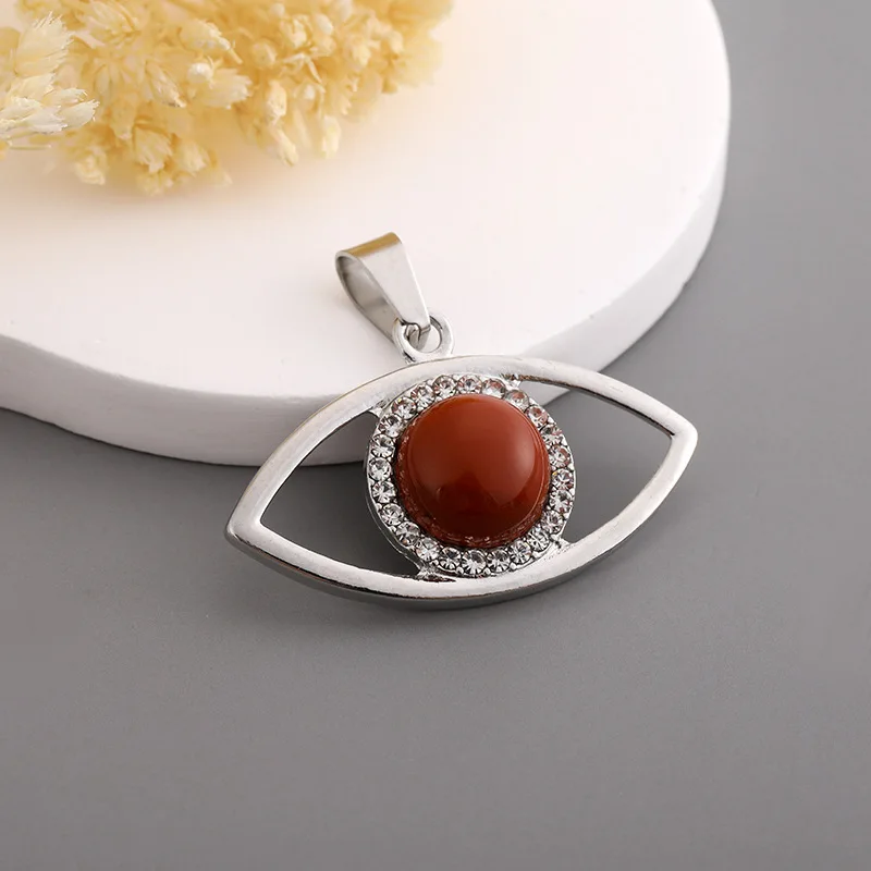 الجملة 10 قطعة/الوحدة كريستال ستون الإبداعية حورس عين الشيطان المعلقات DIY الأحجار الكريمة عين الشر قلادة مجوهرات #4