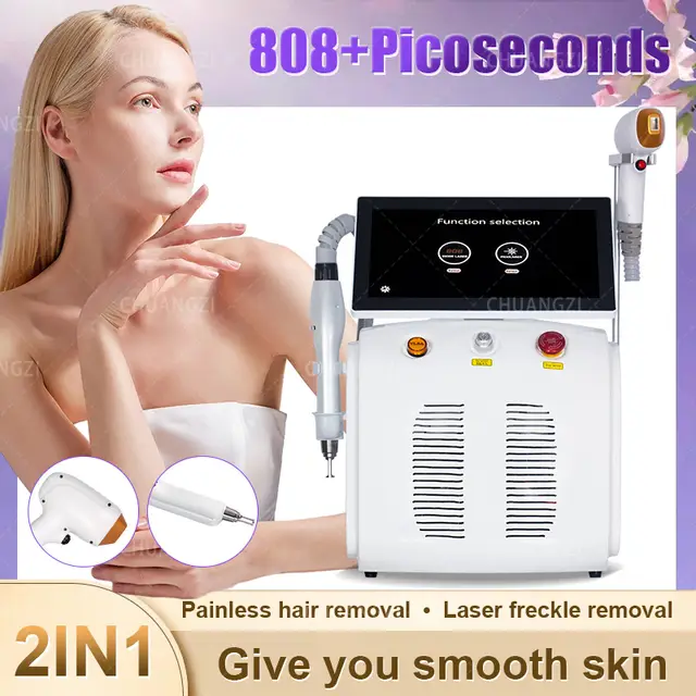 Picosecond Tattoo Removal & 3 Wavelengths Diode Hair Removal, White