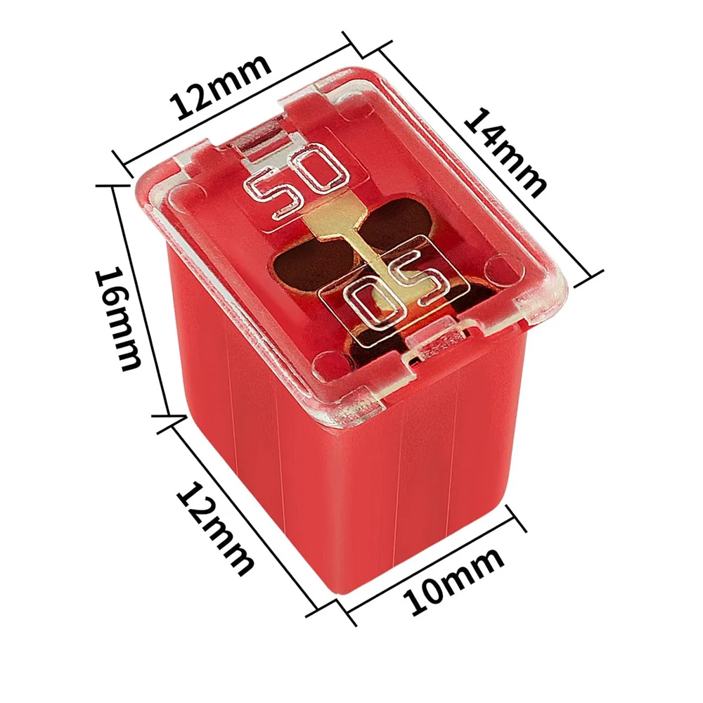 60-teiliges Jcase Low-Profile-Box-Sicherungskit – Kartuschensicherung, quadratische Sicherung (weiblich) 20A 30A 40A 50A 60A für Automobil, Boot, LKW – Detail 5