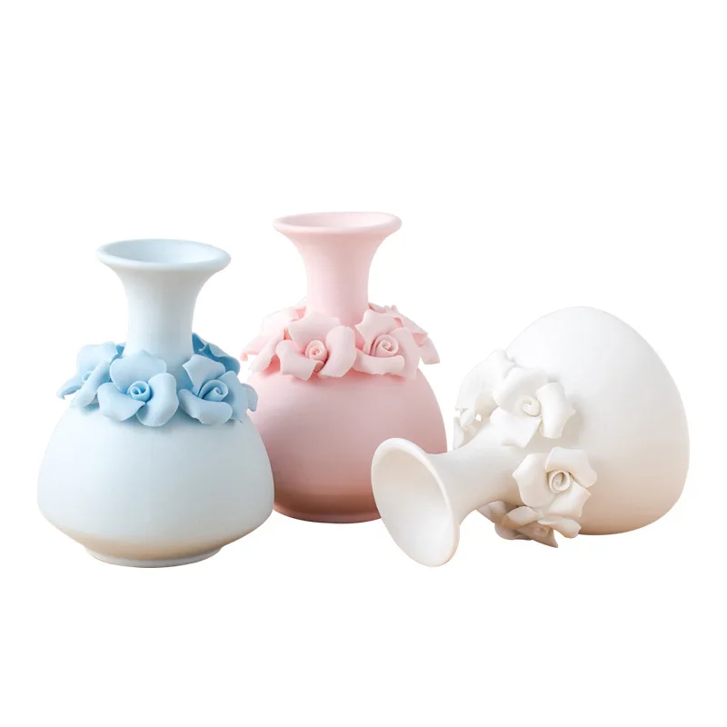 

Modern simple and creative ceramic vase handmade aromatherapy bottle home decoration living room flower arrangement hydroponics