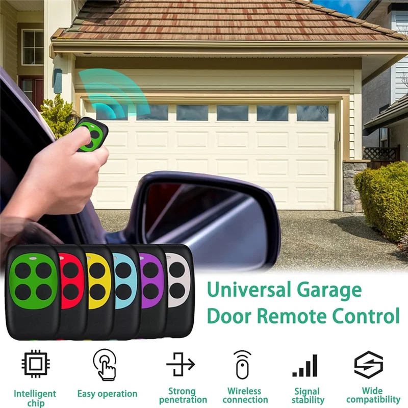 

SUNRI-6Pack Universal Garage Door Remote Control 433.92 Mhz Universal Garage Door Opener For Garage Door And Barrier Gate