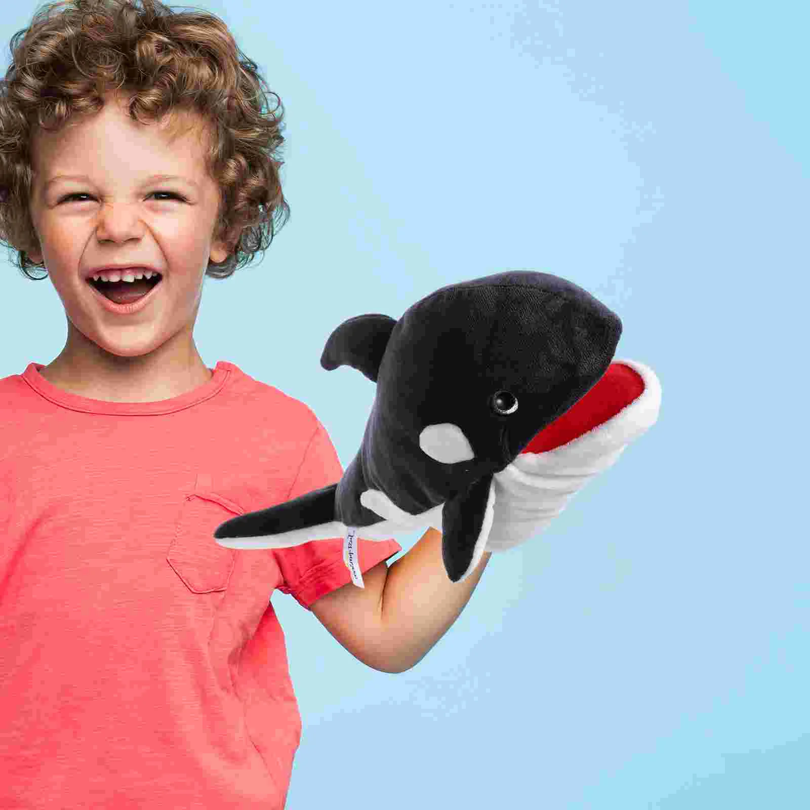 Puppets Cartoon Animals Toy Plush Hand Whale Ocean For Story Telling Parent-child