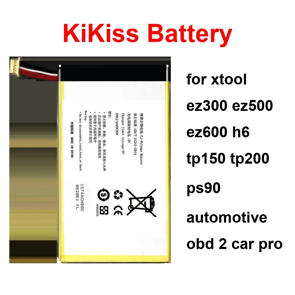 

Аккумулятор для Xtool EZ300 EZ500 EZ600 H6 TP150 TP200 PS90 Automotive Obd 2 Car Pro PS90/960 (2LINE) PS90/960 (4LINE) PL3769124 2S