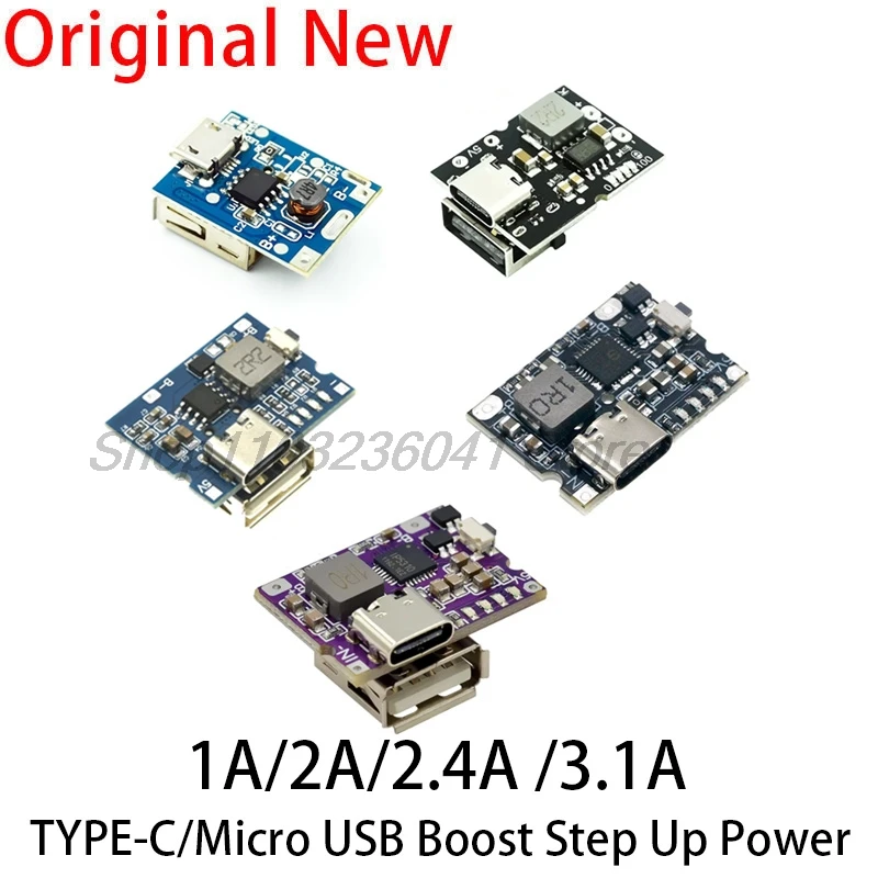 1A/2A/2.45A /3.1A usb TYPE-C/micro usb Boost Step Up Power Module Lithium LiPo Battery Charger Protection Board for DIY Charger