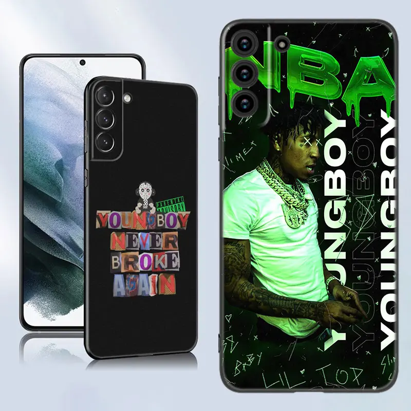 Youngboy Never Broke Again Black Silicone Phone Case For Samsung Galaxy S23 S21 S20 FE S24 S22 Ultra S10E S10 S9 S8 Plus