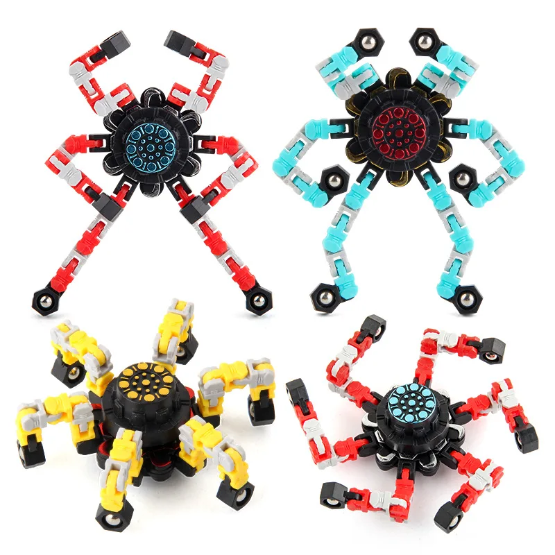 Bracelet Fidget Spinner en chaîne de vélo, pour autisme et tdah, jouet en métal, Anti-Stress, jouets de bureau