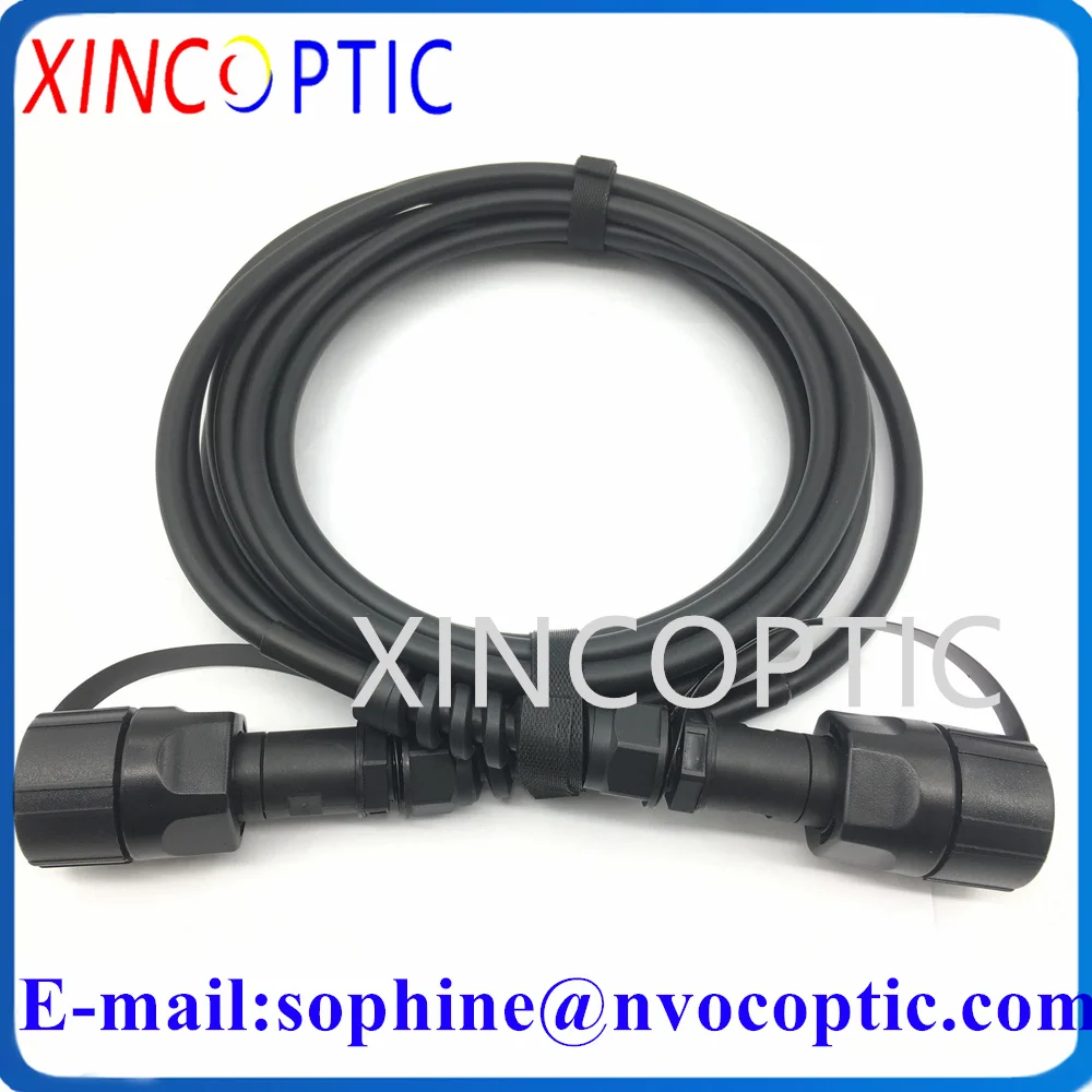 12F 180M IP67 Waterdichte Mm OM3-300 Mpo/Apc M Tot Odvampo Mannelijke 12Core Gepantserde Zwarte Fiber Optische patch Cord Connector Kabel