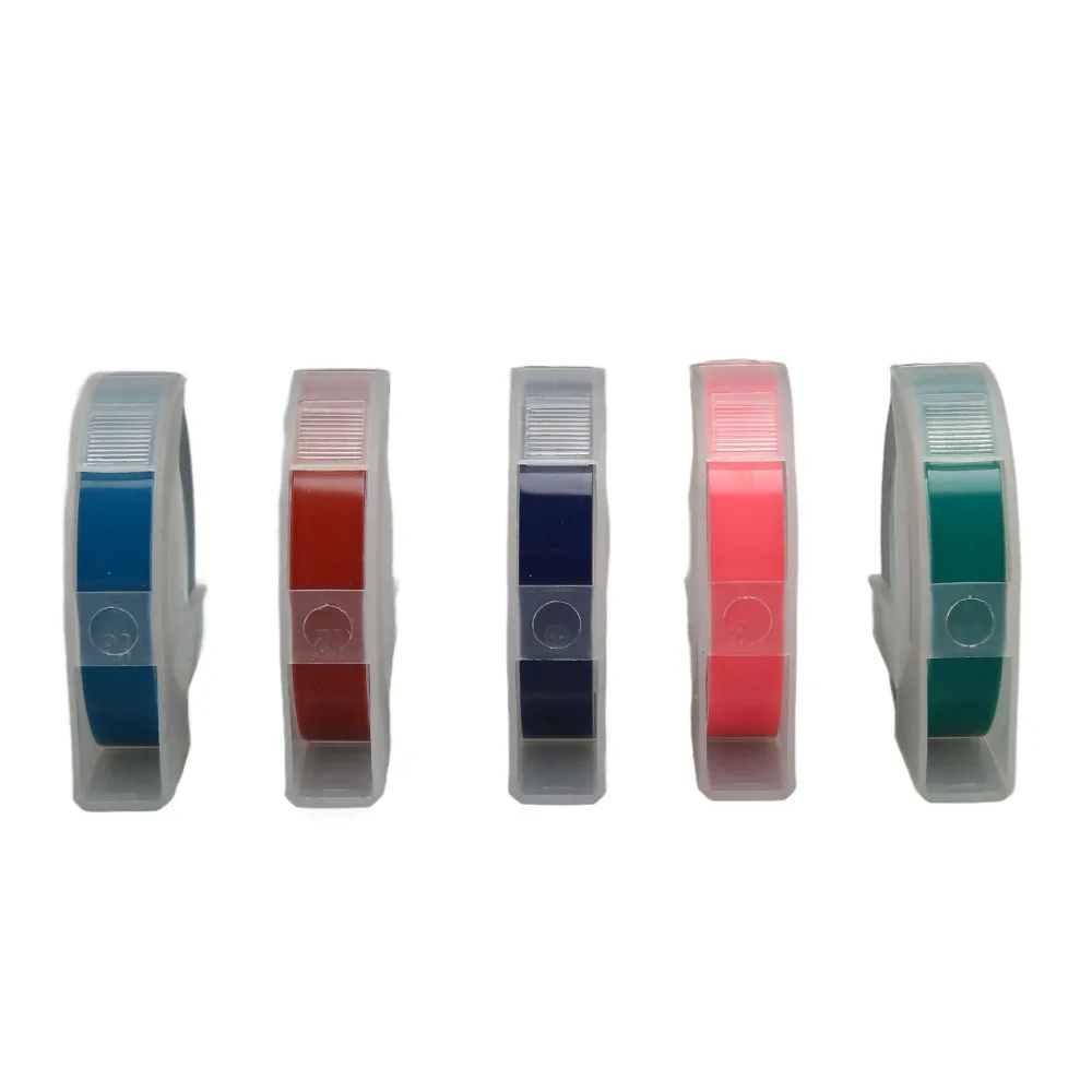 

5Pcs 9mm Width 3D Embossing Label Tapes Wide Application Embossing Label Tapes for DYMO12813、12814、 5500A 5500B