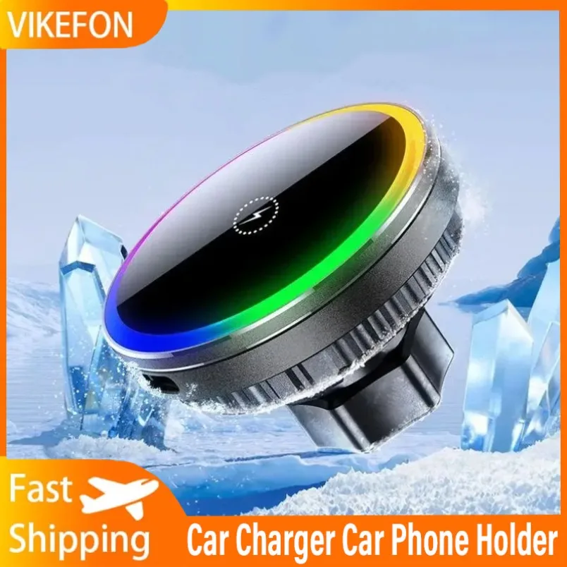 

Беспроводное автомобильное зарядное устройство, автомобильный держатель для телефона 360° ° 15 Вт новая магнитная станция быстрой зарядки с ледяным охлаждением для iPhone 16 15 14 13 12 Pro Max