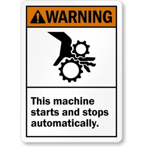 Automatic Machine Warning Aluminum Weatherproof Sign p1023-Aluminum