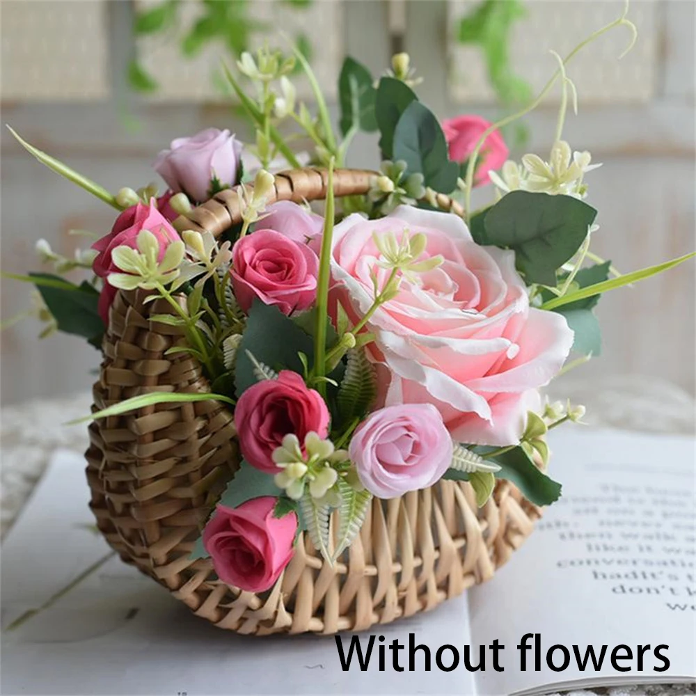 Wedding Flower Basket Versatile Hand Made Actual Popular Choice Portable Hottest Trends Half Moon Picnic Accessories Convenient