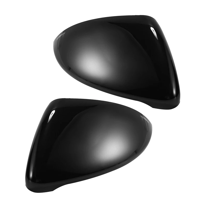 2 Pieces For Golf 7 Mk7 7.5 Gtd R For Touran L E-Golf Side Wing Mirror Cover Caps Bright Black Rearview Mirror Case Cover 2013-2