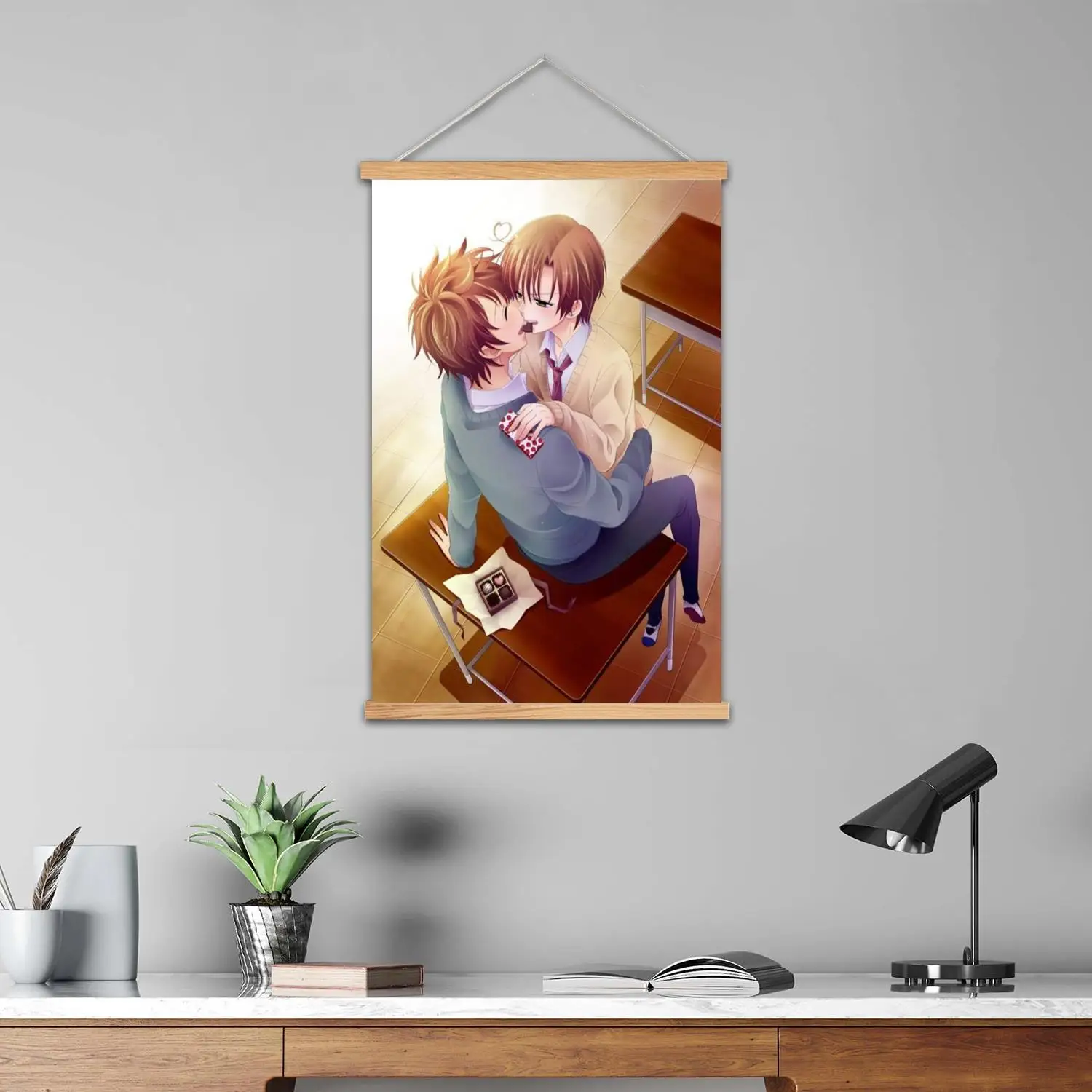 gay anime Framed Wall Painting Canvas Art Poster and Wall Art  Modern Family Bedroom Decor Posters,Decorative painting view 4
