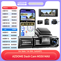 AZDOME M550 Max Dash Cam Ultra HD 4K+1K+2.5K 3.18”Screen Built-in GPS Wifi Car DVR 24H Parking Monitor Night Vision Super Capaci