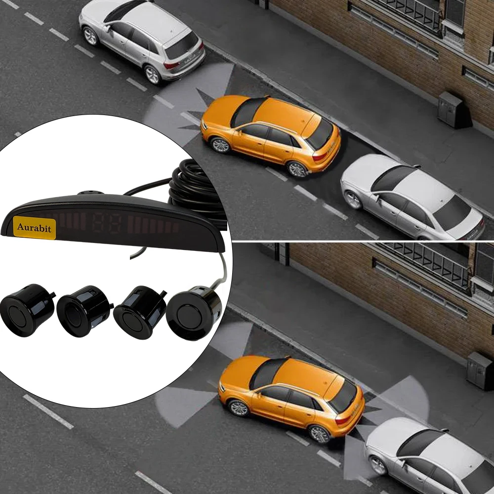 

8 Parktronic Parking Sensors Kit Reversing Front and Rear Car Backup Radar Detector Backing Assistance Sound Aler AID
