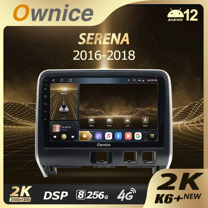 Ownice K6+ 2K For Nissan Serena 5 C27 2016 - 2019 Right hand driver Car Radio Video Multimedia GPS Android 12 Infotainment dvd