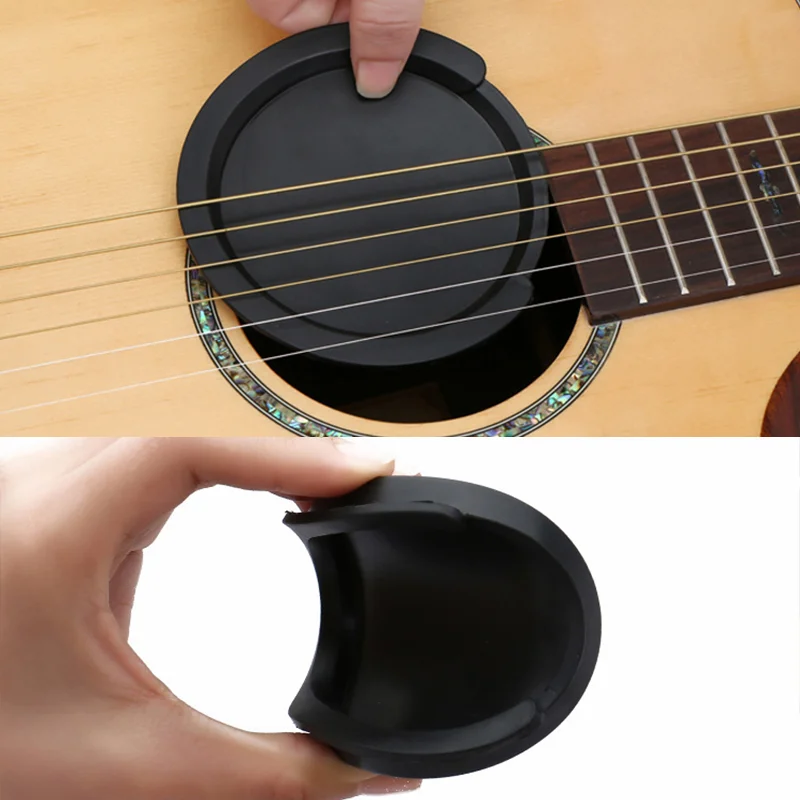 Gitarren-Schallloch-Abdeckung, schwarzer Suppressor, weicher Gummi-Gitarren-Feedback-Eliminator für 38–41 Zoll Gitarre