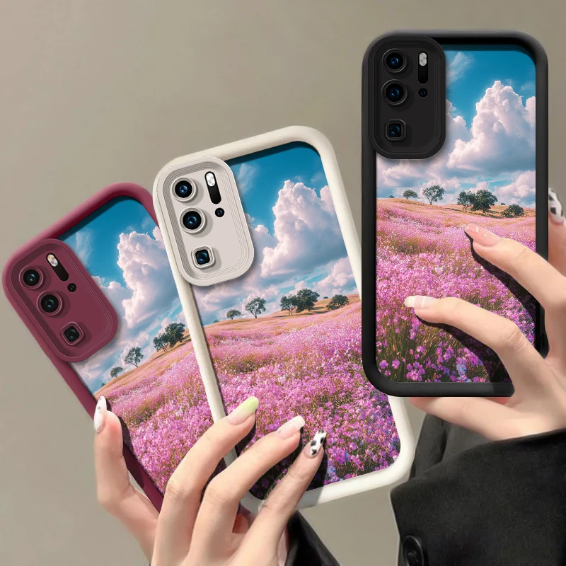 

Противоударный чехол для телефона Huawei P40 Lite 5G P30 P20 P50 Pro Y7A Y9S P Smart Pro Y9 Prime 2019, мягкий чехол из ТПУ с цветочным принтом