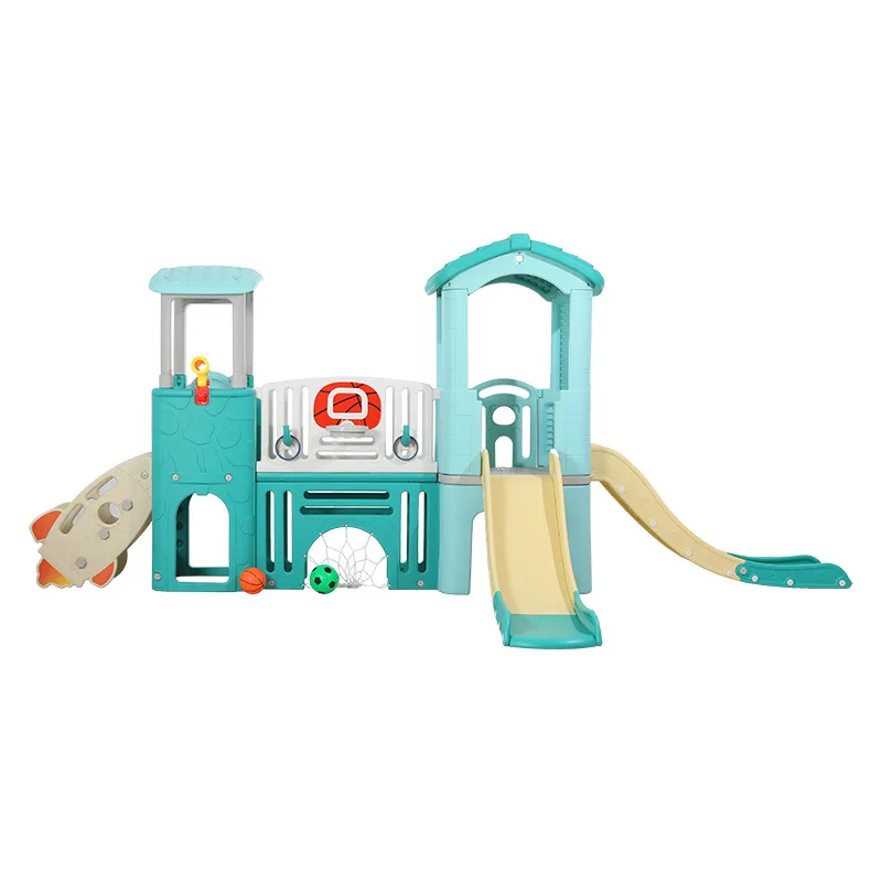 High quality children amusement park kindergarten plastic play house with slide toy  kids playhouse china indoor playground