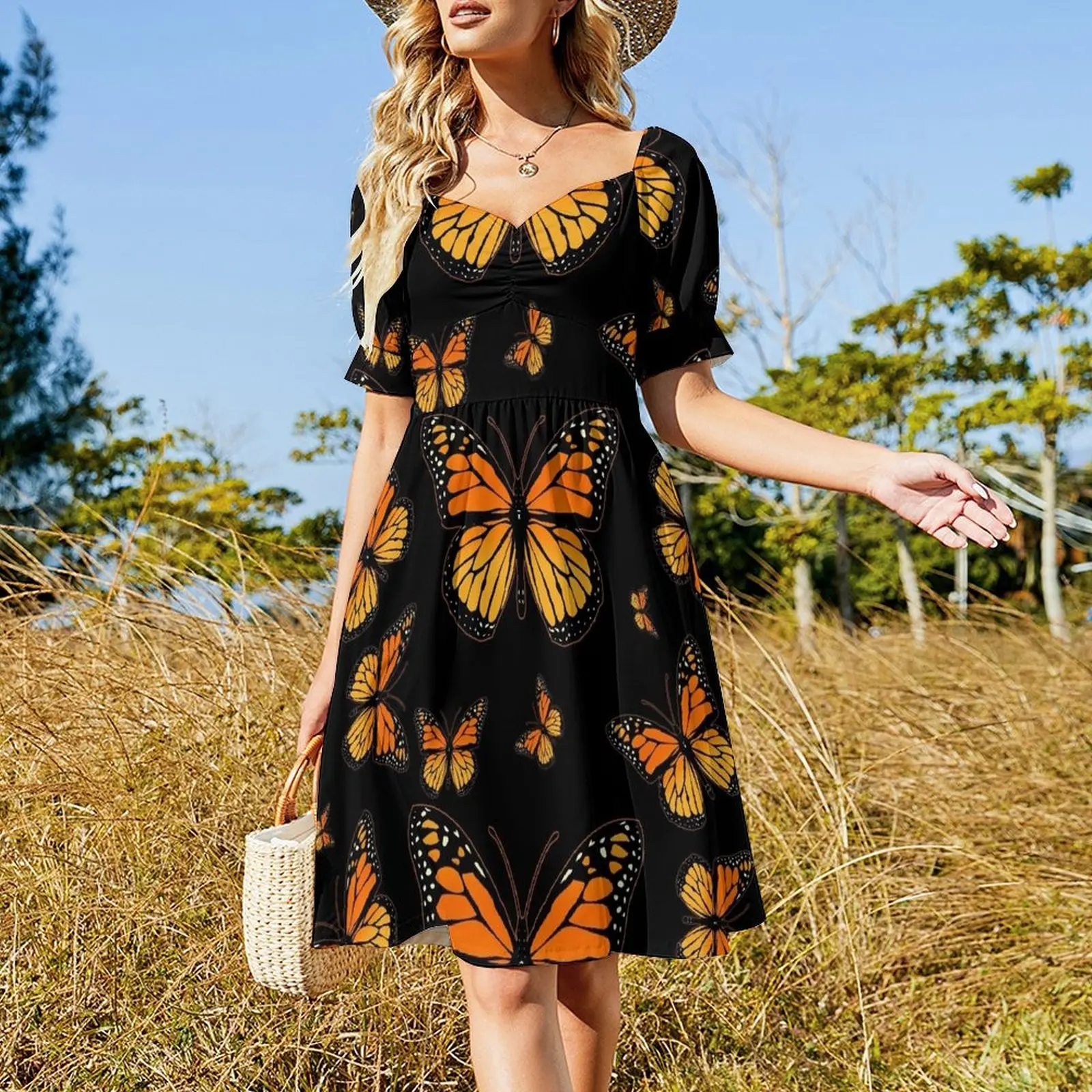 Monarch Butterfly Rapsody Short Sleeved Dress dresses for womens 2025 Dresses gala dresses summer woman 2025 Dress