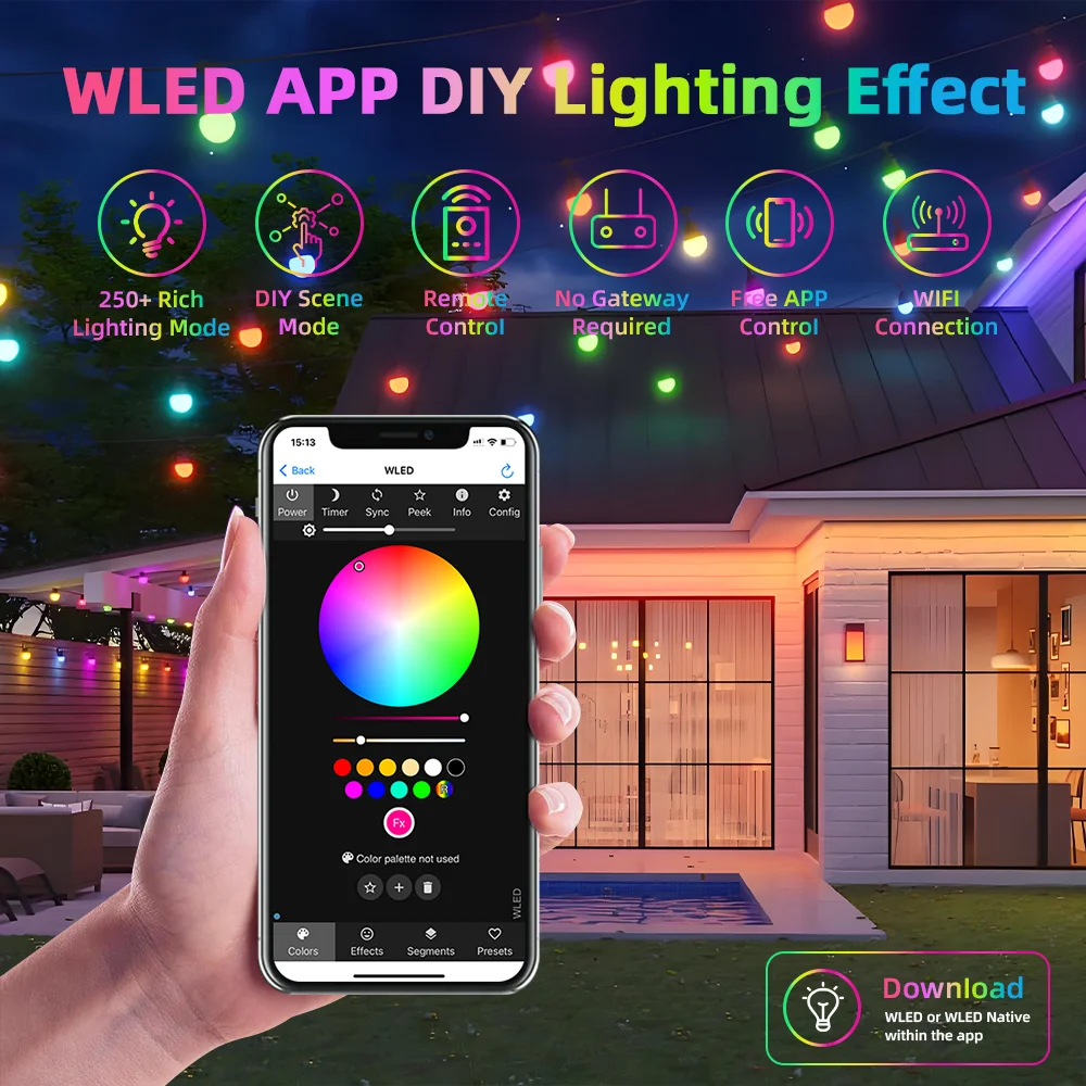 IP65 Waterproof DOMRAEM ESP32 WLED 2CH LED Controller | Outdoor Use, 20A Fuse & Music Sync | Supports WS281X SK6812 APA102   ICs