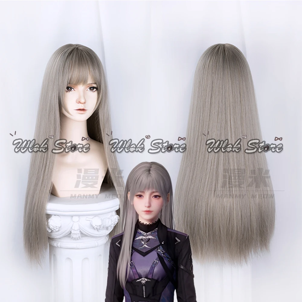 Liebe und Deepspace Hunter Cosplay Perücke weibliche Protagonistin Cosplay lange glatte Haare 70 cm hitzebeständige Perücke für Halloween Party