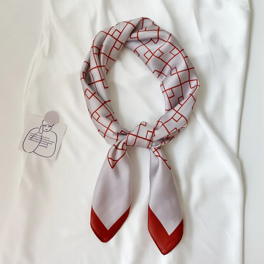 KC* (70cmX70cm) New fashion color matching cashew silk scarf simple polka dot square scarf