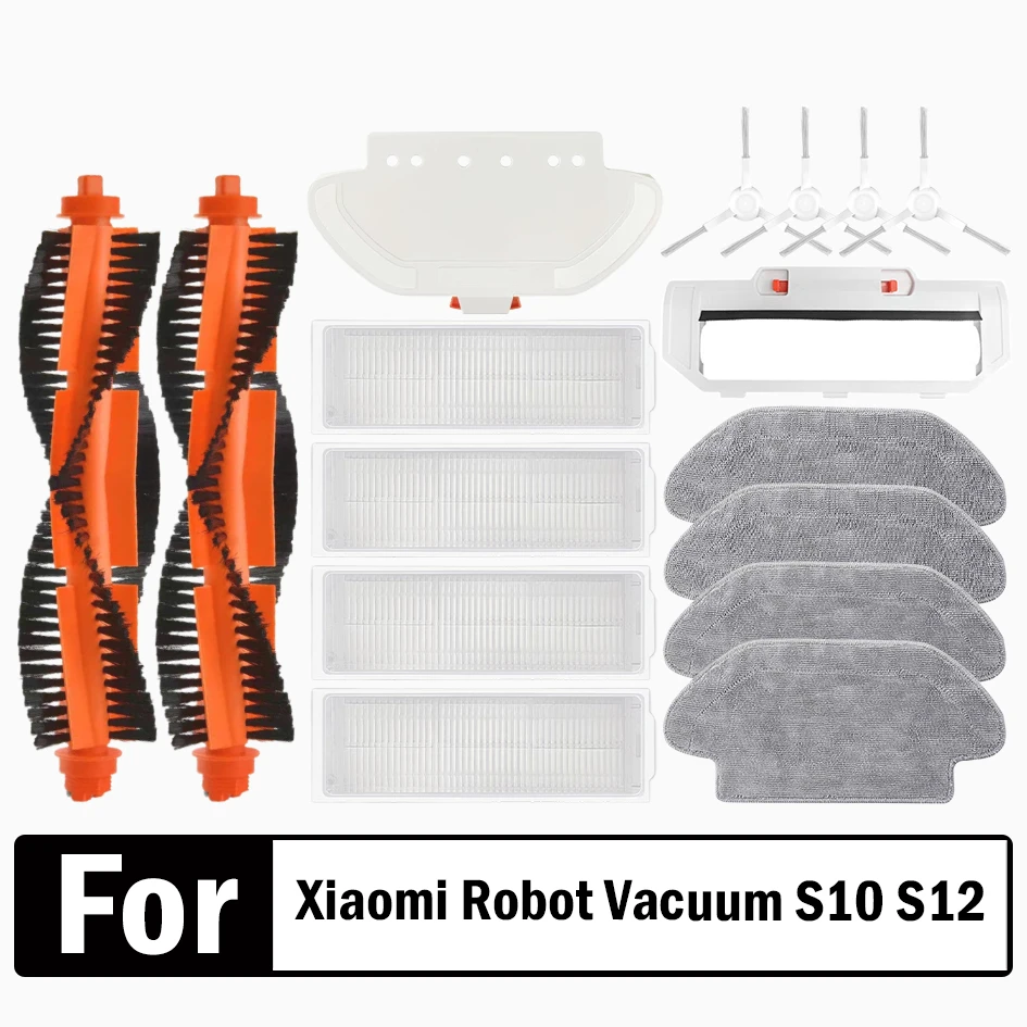 For Xiaomi Robot Vacuum S10 S12 T12 B106GL/ Mop 2S XMSTJQR2S / 3C B106CN Parts Accessories Main Side Brush Filter Mop