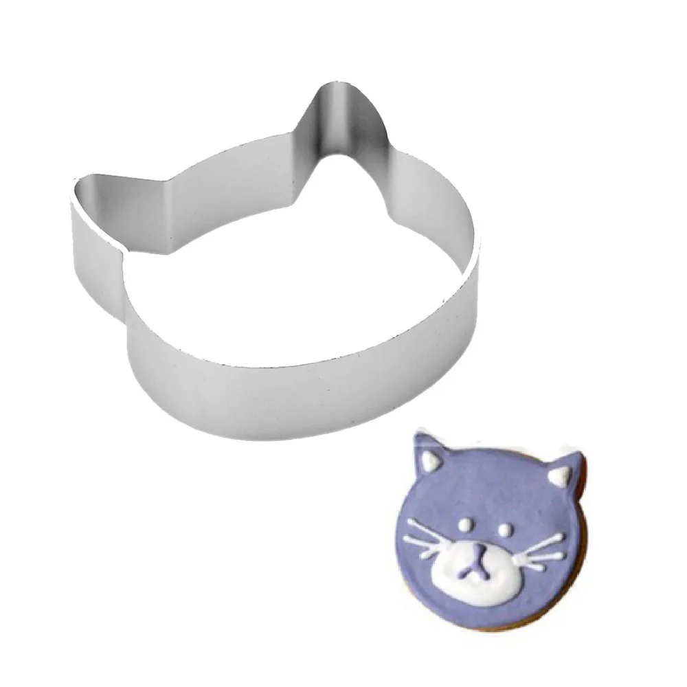 

Cat Head Vegetable biscuit print Shaped Aluminium Alloy Fondant Cookie Cake Sugarcraft Plunger Cutter Christmas Kitchen Tools