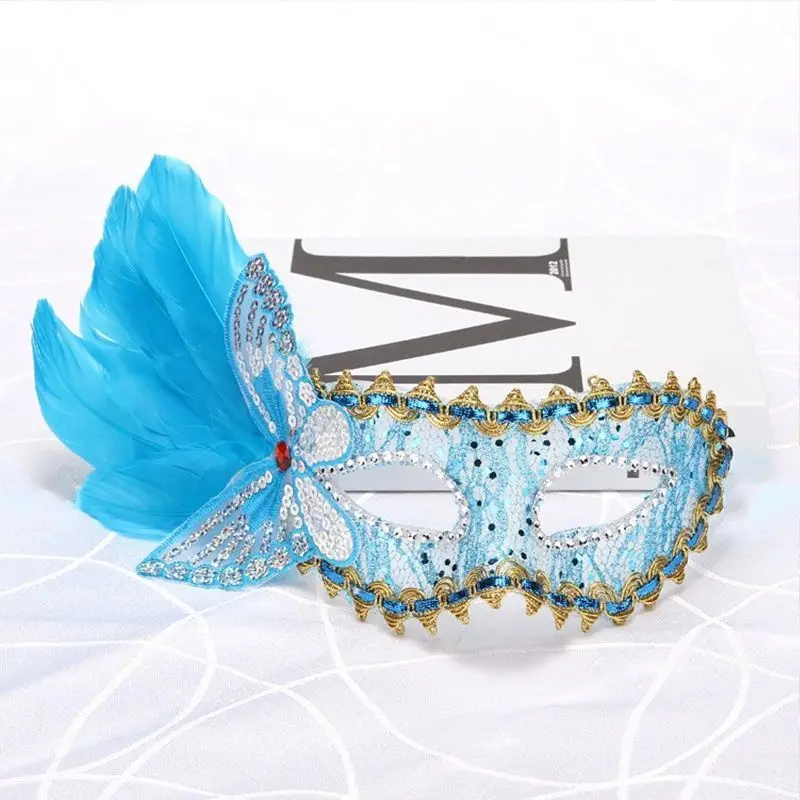 Sequins Butterfly Women Masquerade Masks Lace Elegant Venetian Party Halloween Costume Mardi Gras Cosplay Prom Face Accessories
