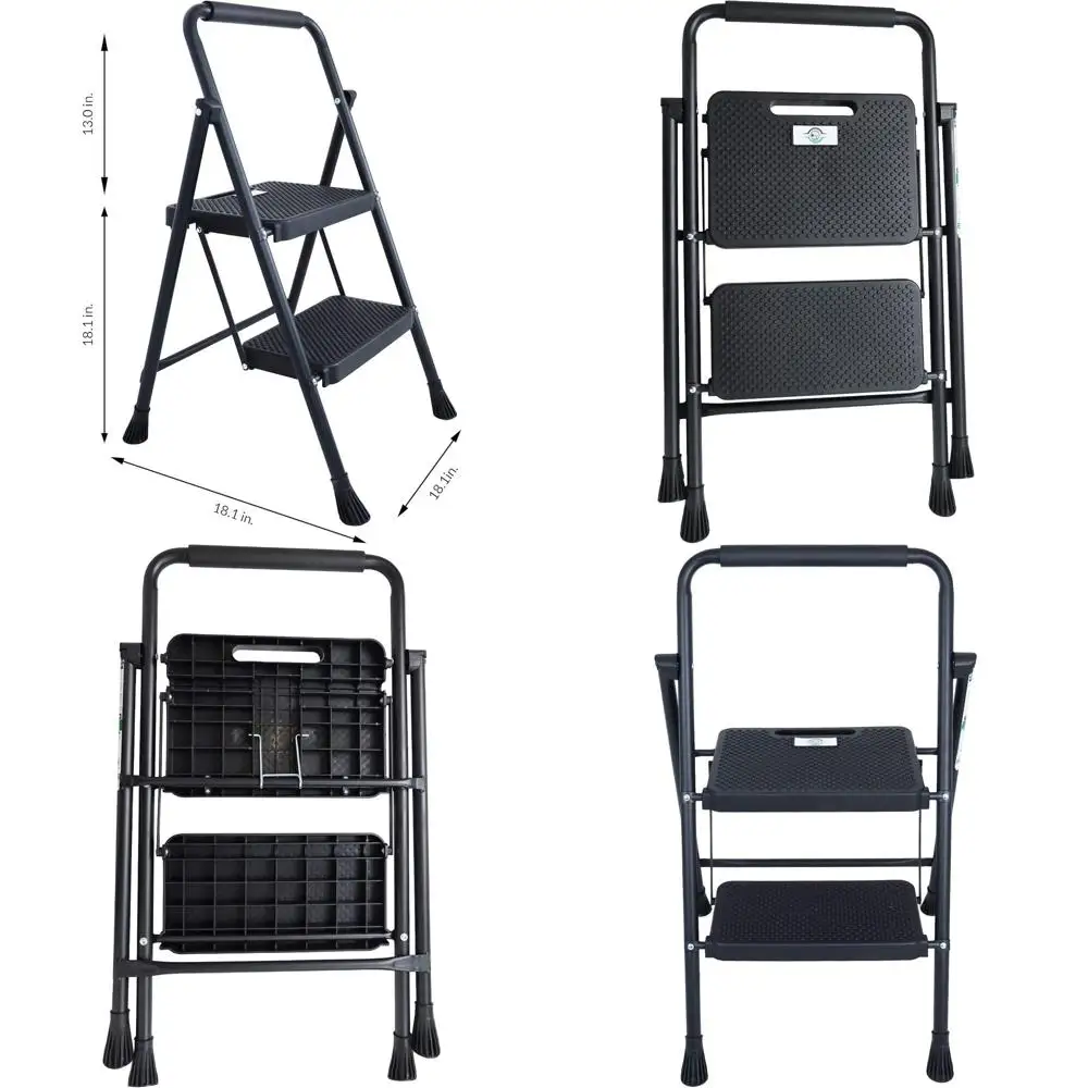 

Складной табурет с широкой противоскользящей педалью ​ 330 ​ Прочная стальная лестница, 2 ступени