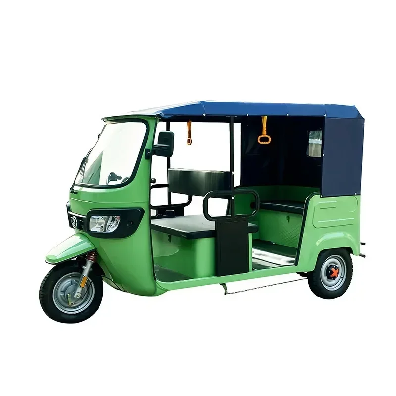 Electric tricycle carrying passengers