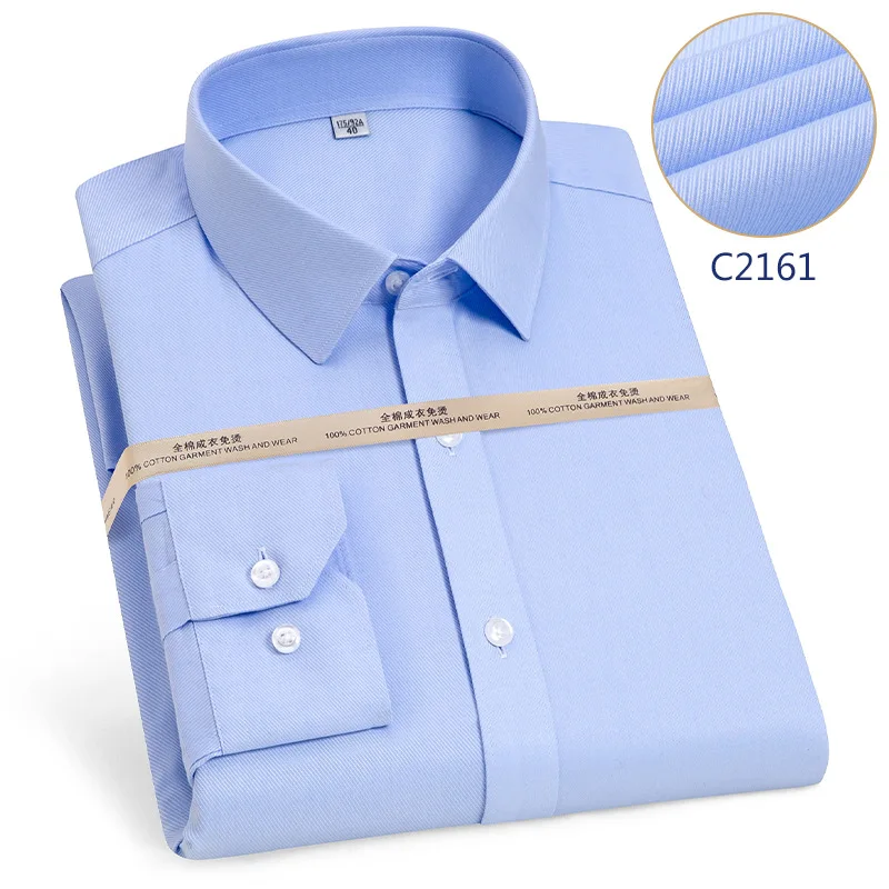 Premium 8XL Non-Iron DP100 Cotton Long Sleeve Shirt for Men Business Formal Office Work White Shirt Men Long Sleeve Party Dinner