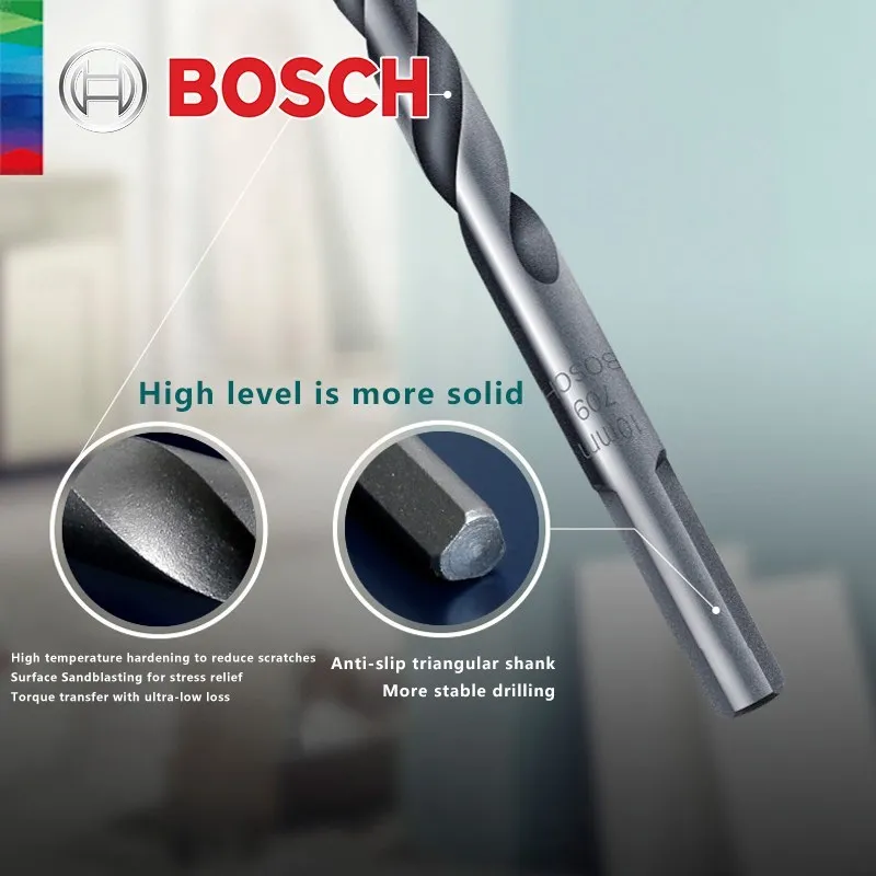 Bosch Original 1Pcs Multifunctional Impact Drill Bits Home Concrete Brick Wall Drilling Triangle Shank 5Pcs Masonry Bit Set