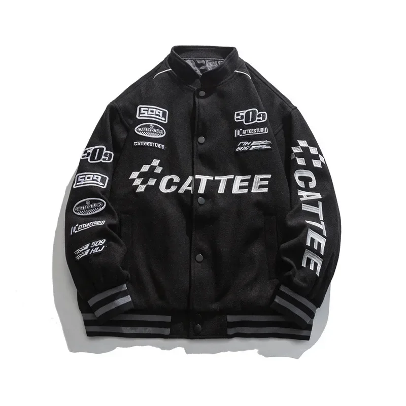 2022 new autumn and winter leisure loose hip-hop jacket Y2K high arcade car embroidered men and women baseball uniforms jacket