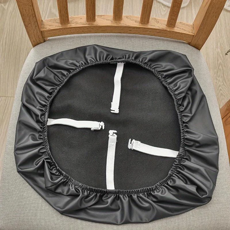 1PCS Waterproof PU Leather Office Chair Seat Covers Removable Solid Color Computer Chair Seat Cushion Covers For Home Office