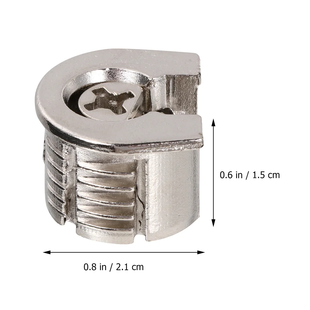 

5 pcs Three-in- Support Sturdy Alloy Silver Connectors for Furniture Panels Cabinets Eccentric Nut Hardware