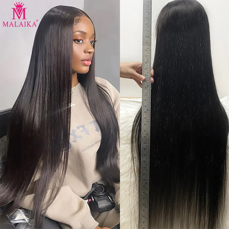 

Malaika 44 48 Inch Bone Straight Lace Front Human Wigs Hair 13x4 Hd Lace Frontal Wig Pre Plucked Remy Hair For Black Women