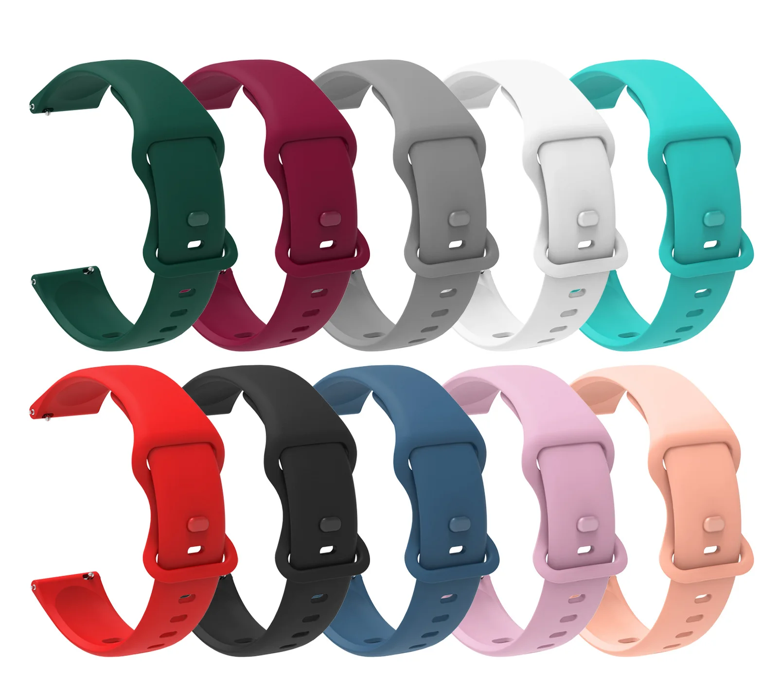 22mm Silicone Watch Strap For Huami AMAZFIT BALANCE/CHEETAH Pro Band Amazfit BIP 5 GTR 4 3 Pro 2E 47mm/Stratos 3 2 Wristbands