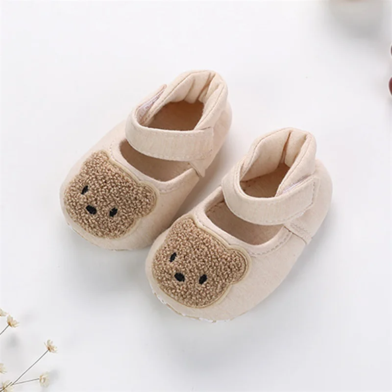 Toddler Infant Baby Flats Cartoon Rabbit Bear Soft Sole Non-slip Walking Shoes Toddler Shoes for Girls Boys