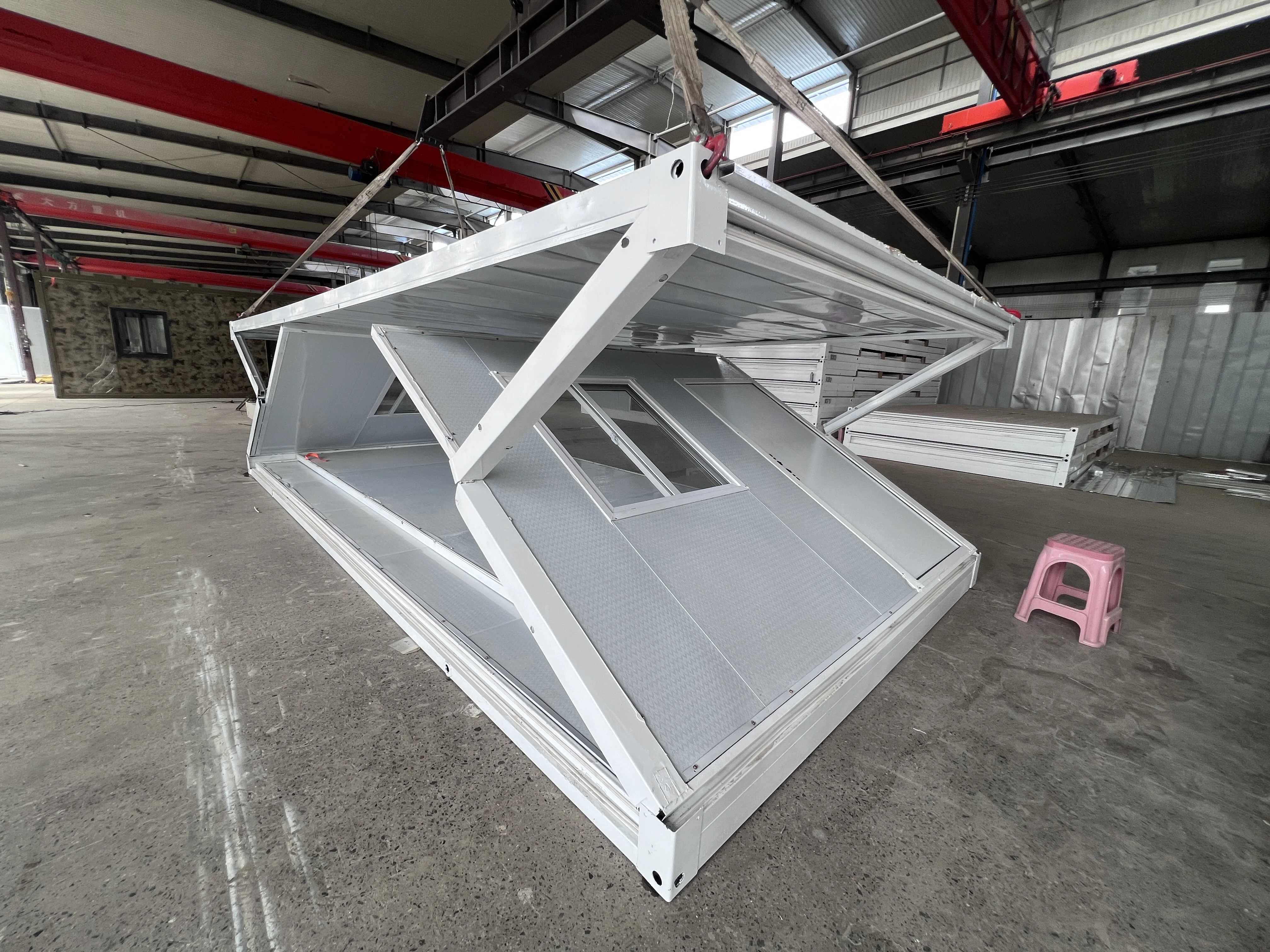 إيداع منزل معياري صغير محمول جاهز. هيكل فولاذي منزل متنقل؛ فيلا مع سقف مدبب #3