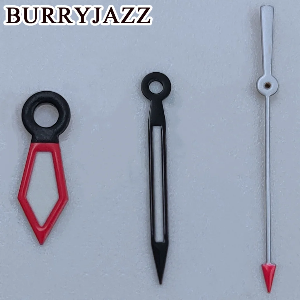 BURRYJAZZ NH35 NH36 NH38 7S26 7S36 4R35 4R36 Watch Hands Black Red White Hands Green Luminous