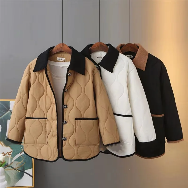 Join Together Frivole Unten Mantel Parkas Frauen Herbst Winter Baumwolle Gefütterte Jacke Revers Lose Oberbekleidung Kurzen Mantel Weibliche Zu