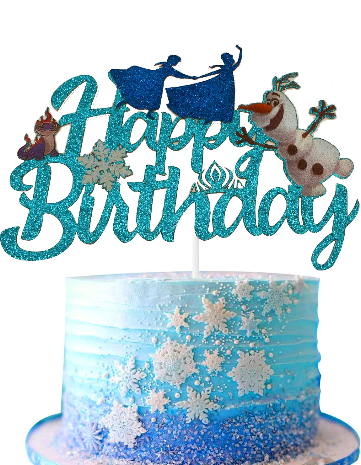 Frozen Princess Happy Birthday Cake Topper Snow Queen Disney Cake Party Decoration For Girls Baby Shower Festival Party Supplies